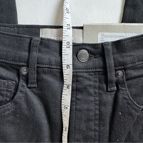 Everlane The Authentic Stretch High-Rise Skinny Jean Black Size 25 NWT - Picture 7 of 10